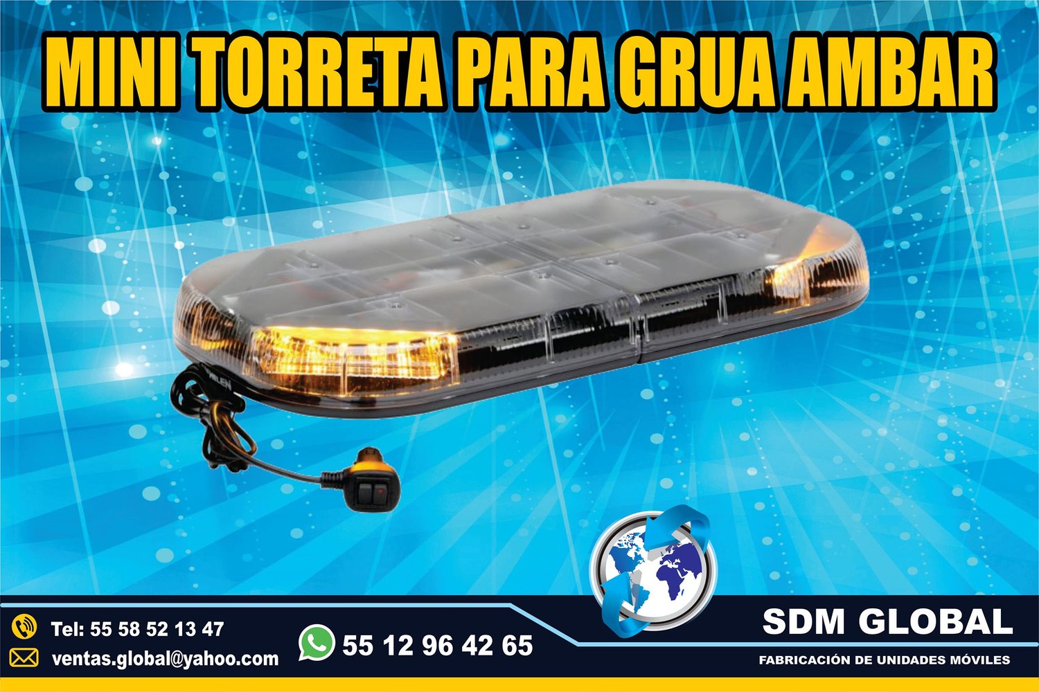 Venta de Torreta ambar de leds ultima generacion para Gruas de Plataforma Arrastre Salvamento<br>