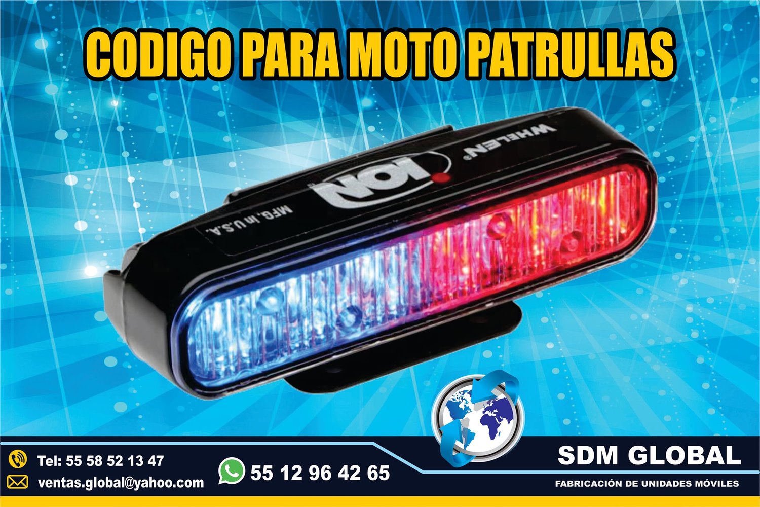 <span style="font-weight: bold;">Venta de Codigos Estrobos y Luces para patrullas rojo azul&nbsp;</span><br>