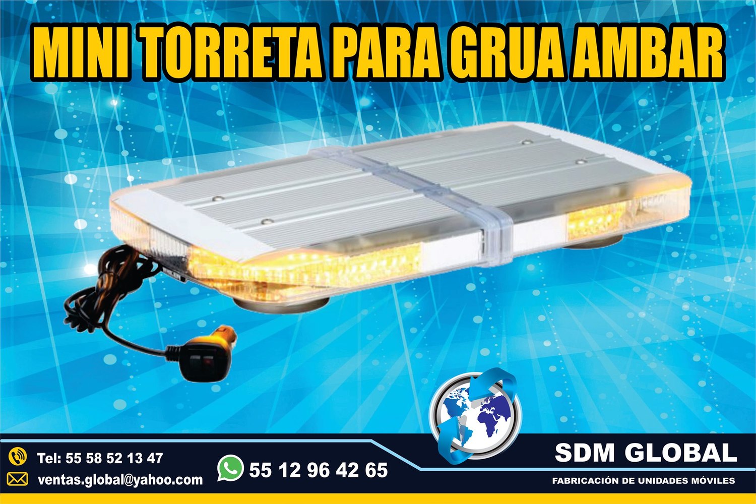 Venta de Torreta ambar de leds ultima generacion para Gruas de Plataforma Arrastre Salvamento<br>