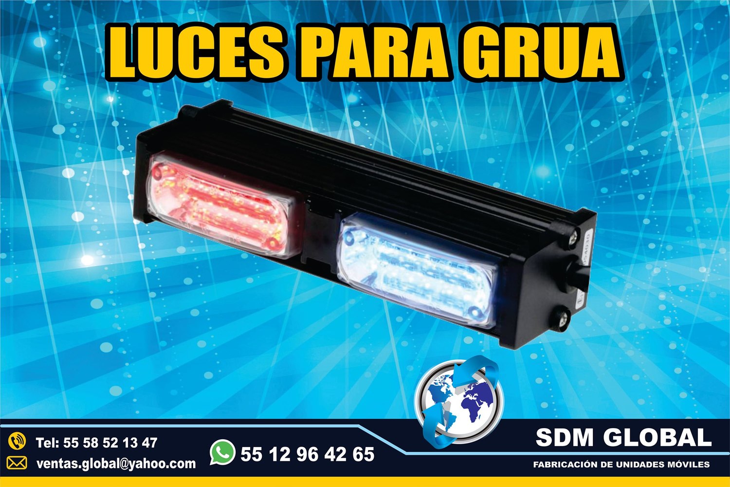 Venta de Torreta azul rojo de leds ultima generacion para Gruas de Plataforma Arrastre Salvamento<br>