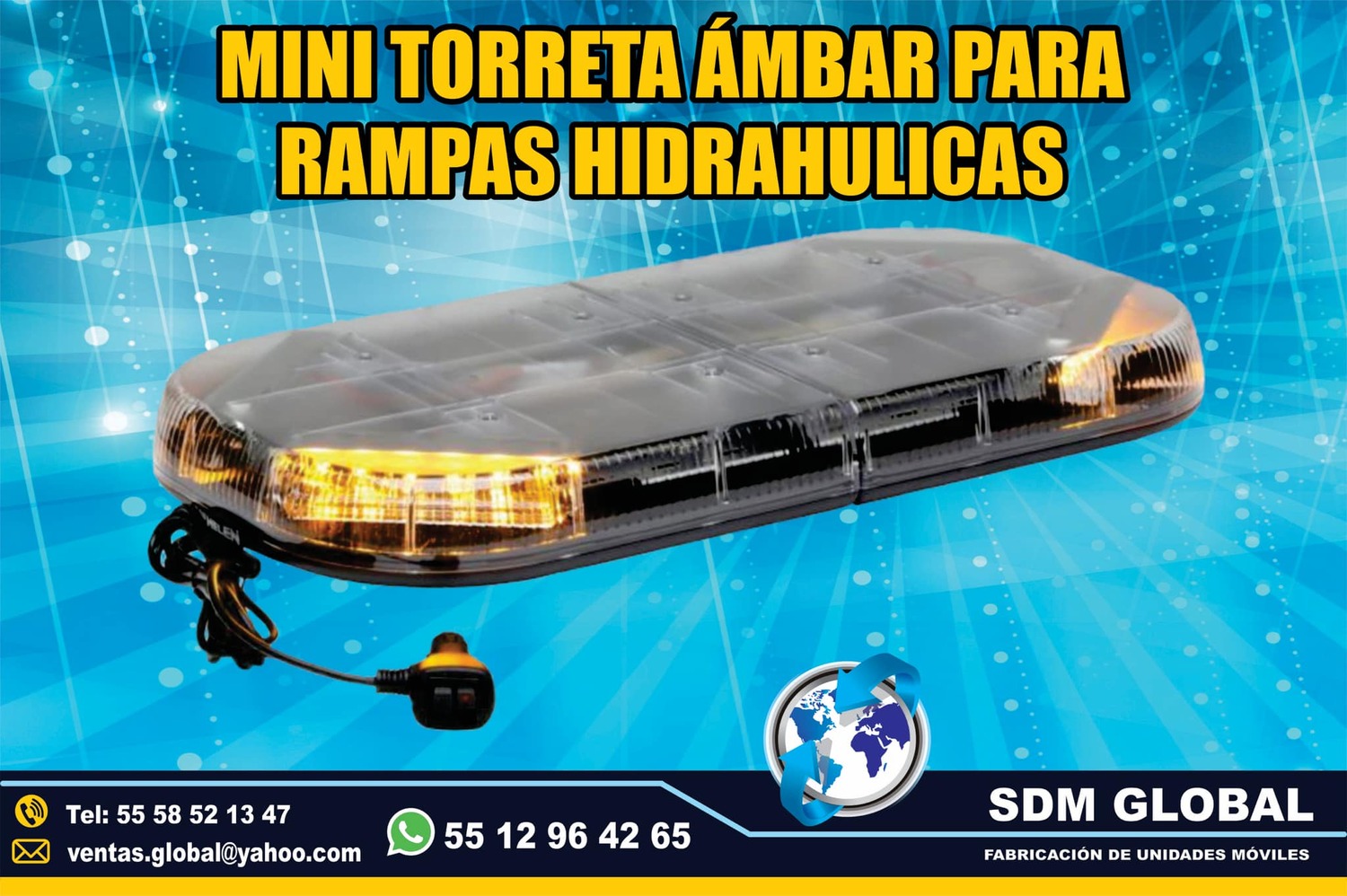 Venta de Mini Torreta color ambar auxiliar para Rampas Hidraulicas <br>