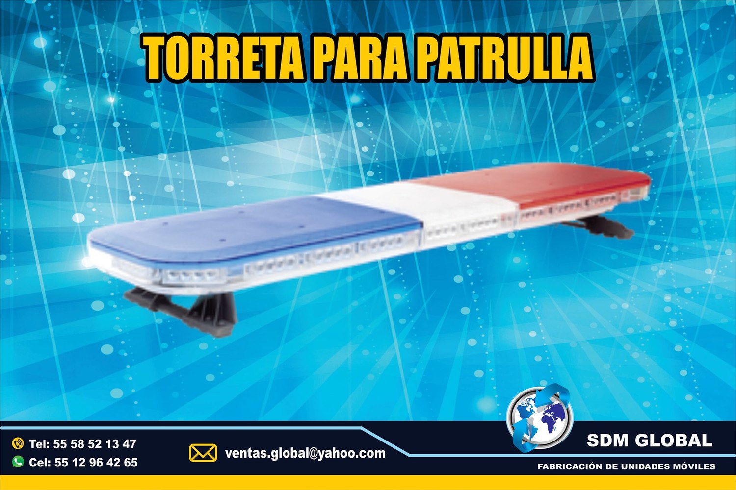 Venta de Torreta de Leds para Gruas color rojo azul Epcom <br>