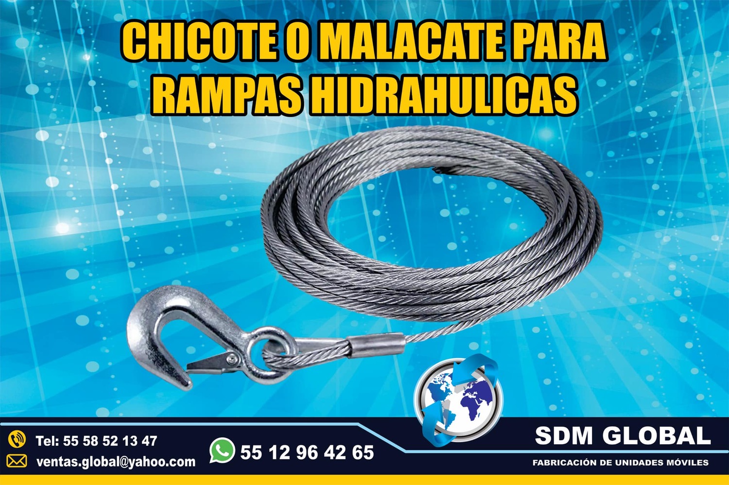 <span style="font-weight: bold;">Venta de Cable para winch para Rampas Hidraulicas </span><br>