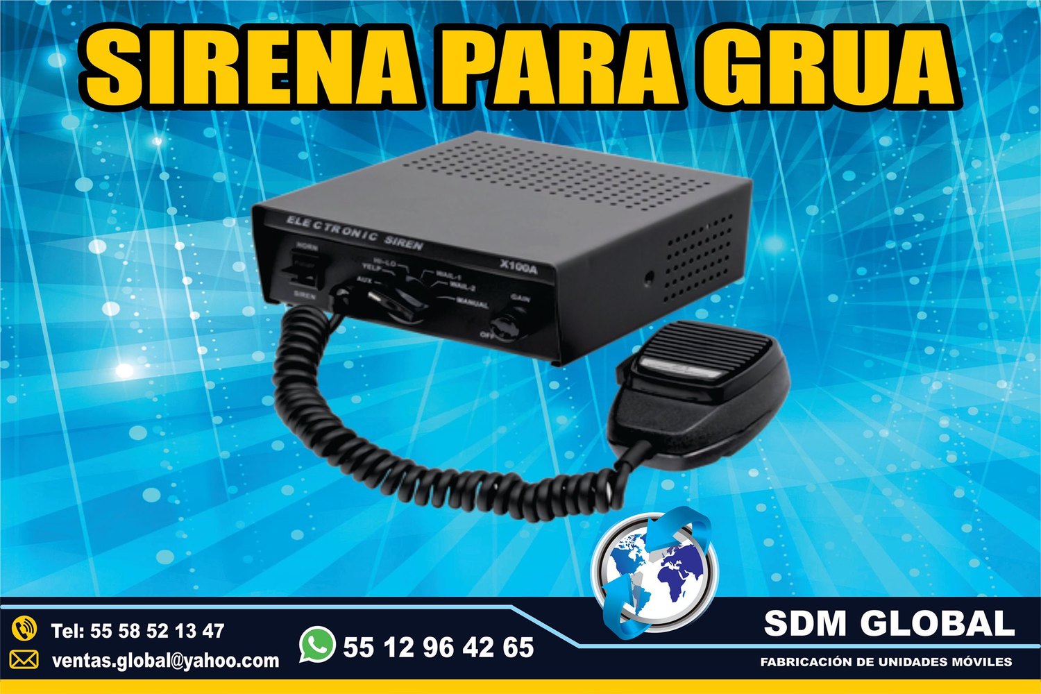 Venta de Sirena y equipo para Gruas de Plataforma Arrastre Salvamento MARCA Epcom <br>