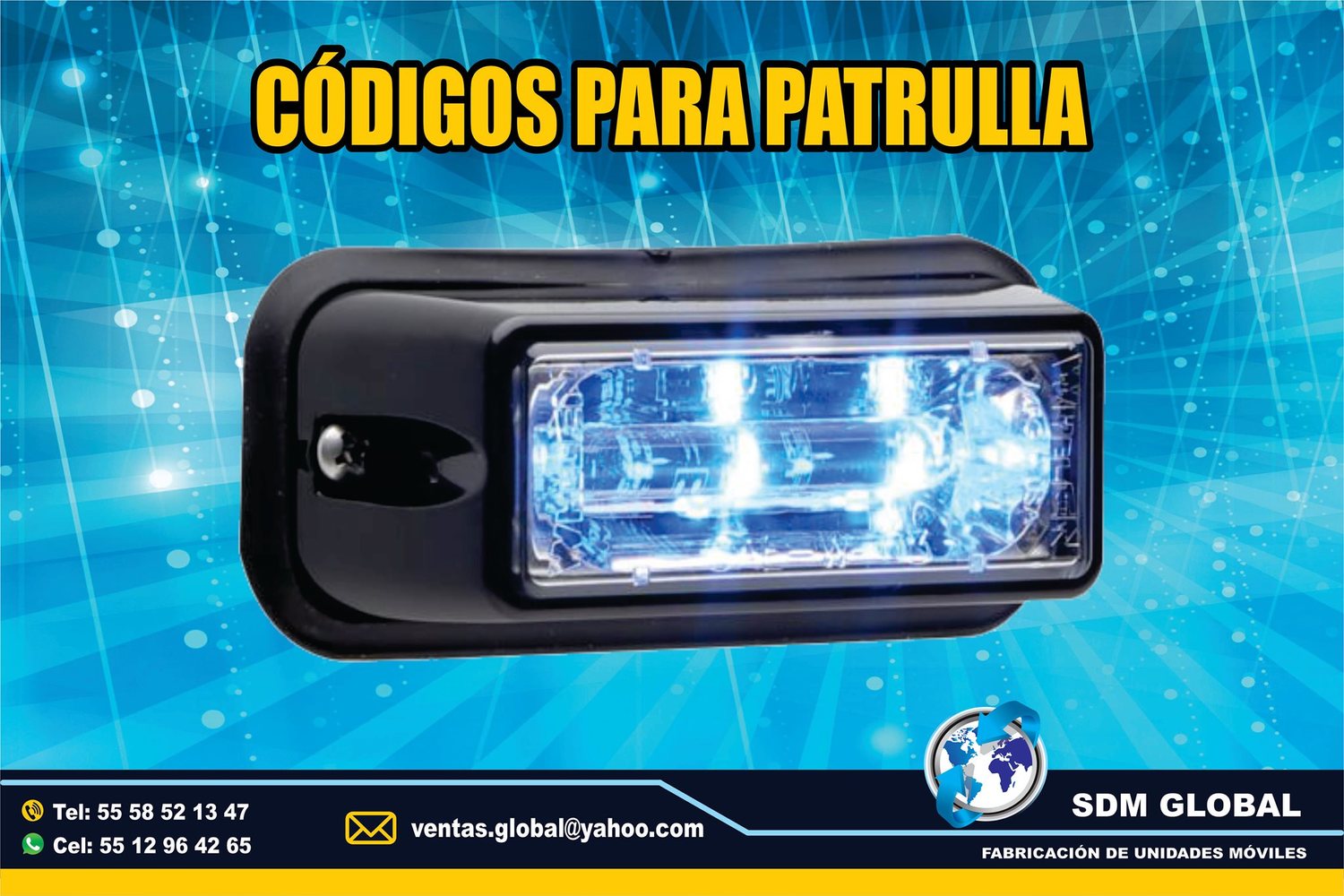<span style="font-weight: bold;">Venta de Codigos Estrobos y Luces para patrullas azul&nbsp;</span><br>