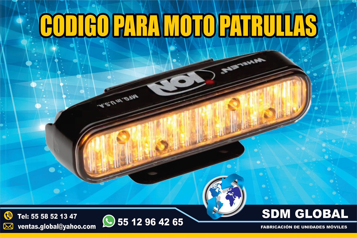 <span style="font-weight: bold;">Venta de Codigos Estrobos y Luces para patrullas ambar&nbsp;</span><br>