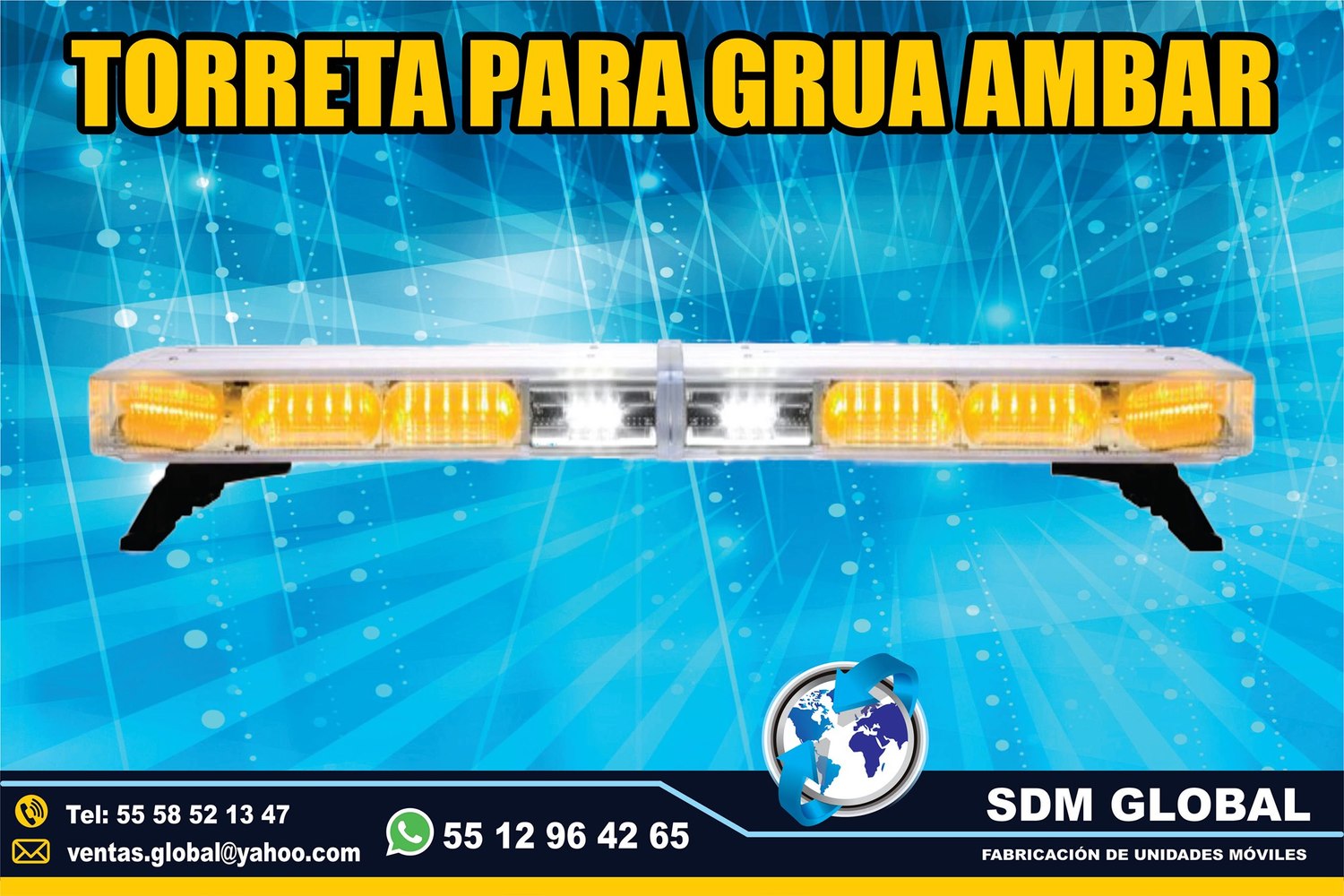 Venta de Torreta ambar de leds ultima generacion para Gruas de Plataforma Arrastre Salvamento<br>