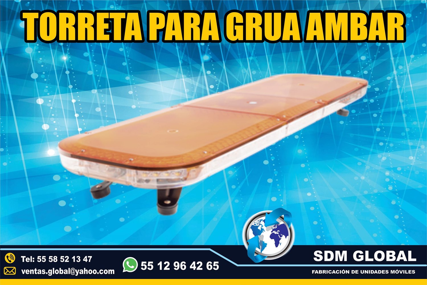 Venta de Torreta ambar de leds ultima generacion para Gruas de Plataforma Arrastre Salvamento<br>