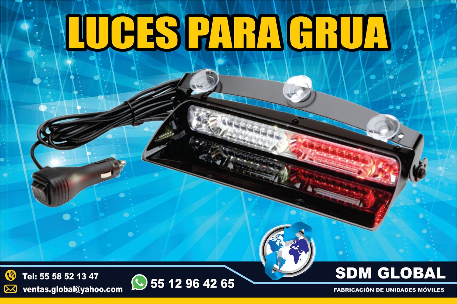 Venta de Torreta azul rojo de leds ultima generacion para Gruas de Plataforma Arrastre Salvamento<br>