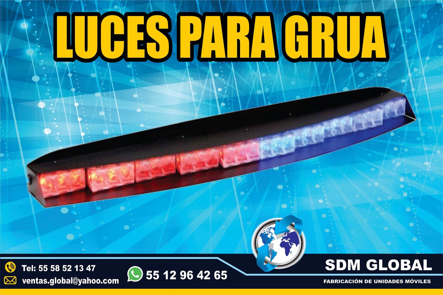 Venta de Torreta azul rojo de leds ultima generacion para Gruas de Plataforma Arrastre Salvamento<br>