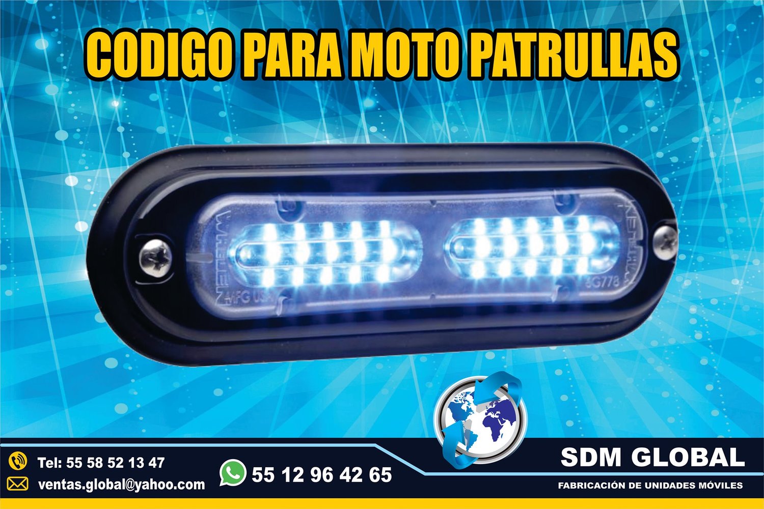 <span style="font-weight: bold;">Venta de Codigos Estrobos y Luces para patrullas azul&nbsp;</span><br>