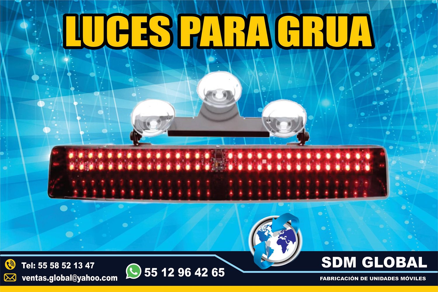 Venta de Torreta azul rojo de leds ultima generacion para Gruas de Plataforma Arrastre Salvamento<br>