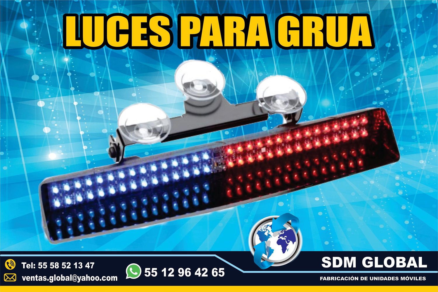 Venta de Torreta azul rojo de leds ultima generacion para Gruas de Plataforma Arrastre Salvamento<br>