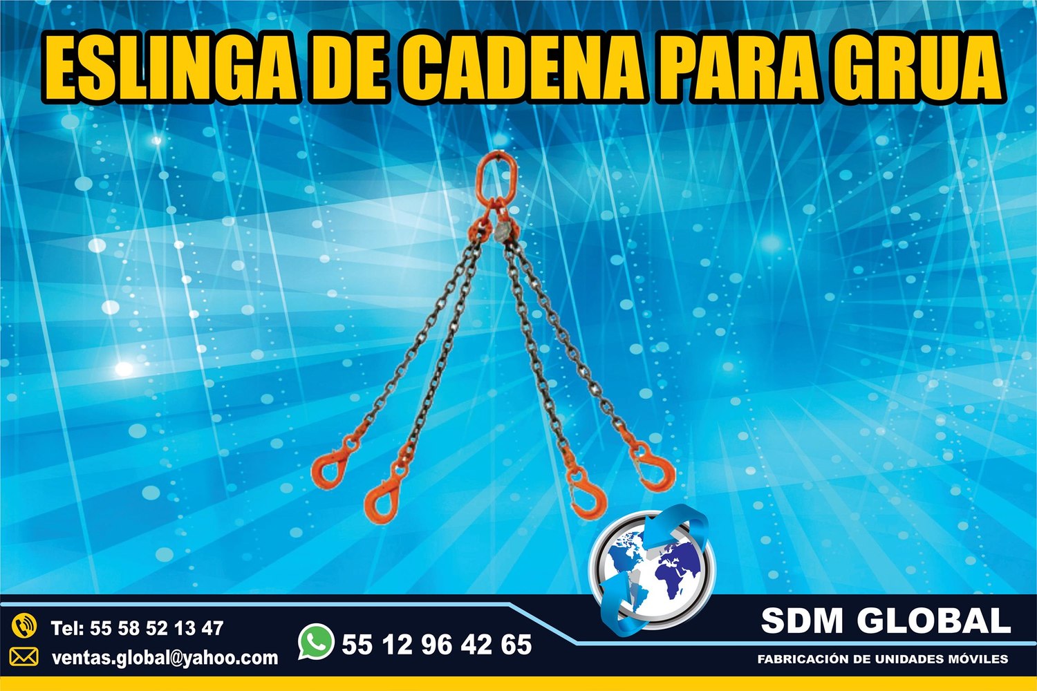 Venta de cadena con gancho de amarre para gruas de plataformas <br>