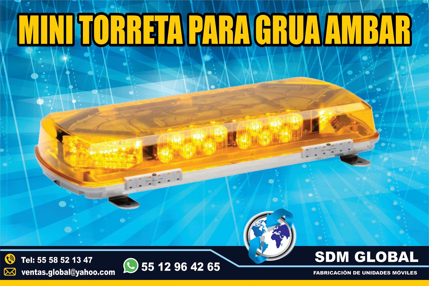 Venta de Torreta ambar de leds ultima generacion para Gruas de Plataforma Arrastre Salvamento<br>