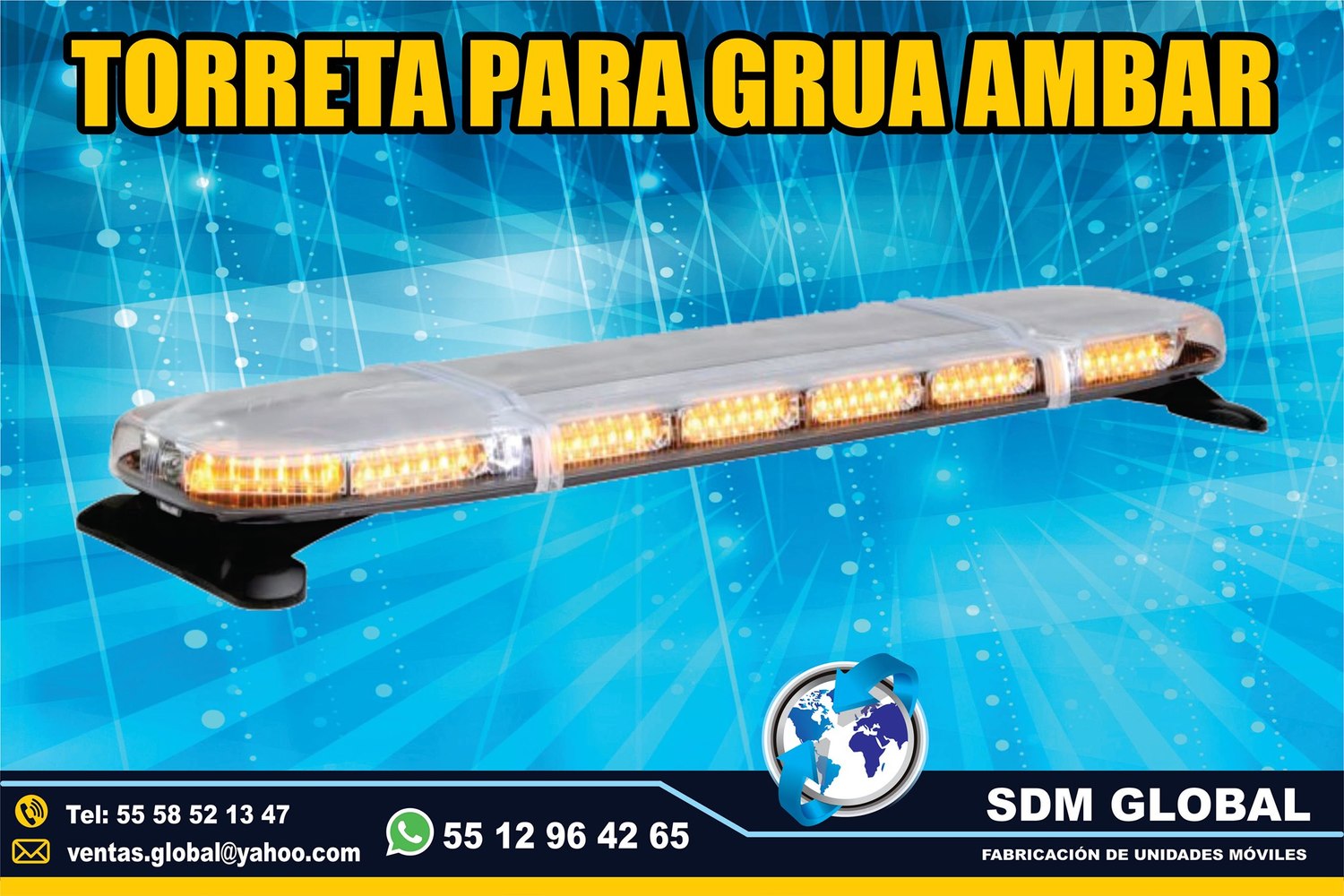 Venta de Torreta ambar de leds ultima generacion para Gruas de Plataforma Arrastre Salvamento<br>