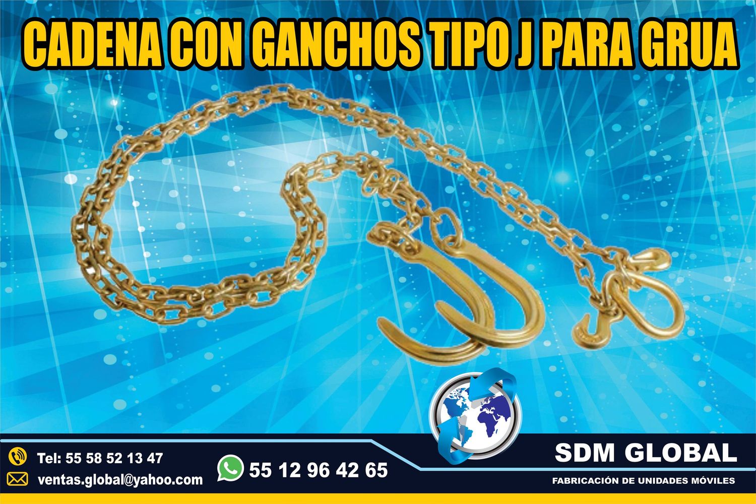 Venta de cadena con gancho de amarre para gruas de plataformas <br>