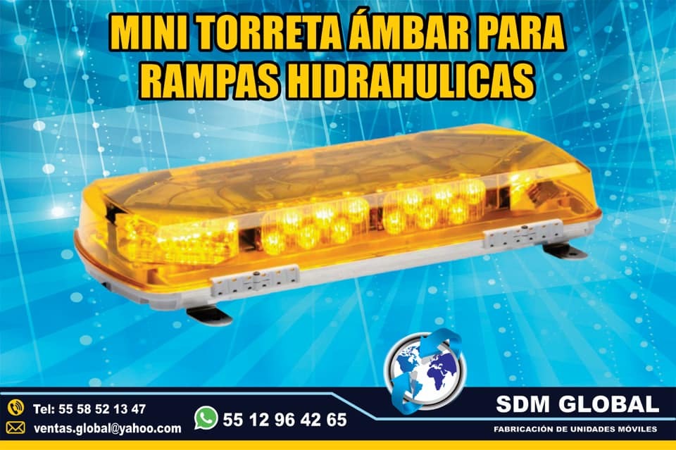 Venta de Mini Torreta color ambar auxiliar para Rampas Hidraulicas <br>