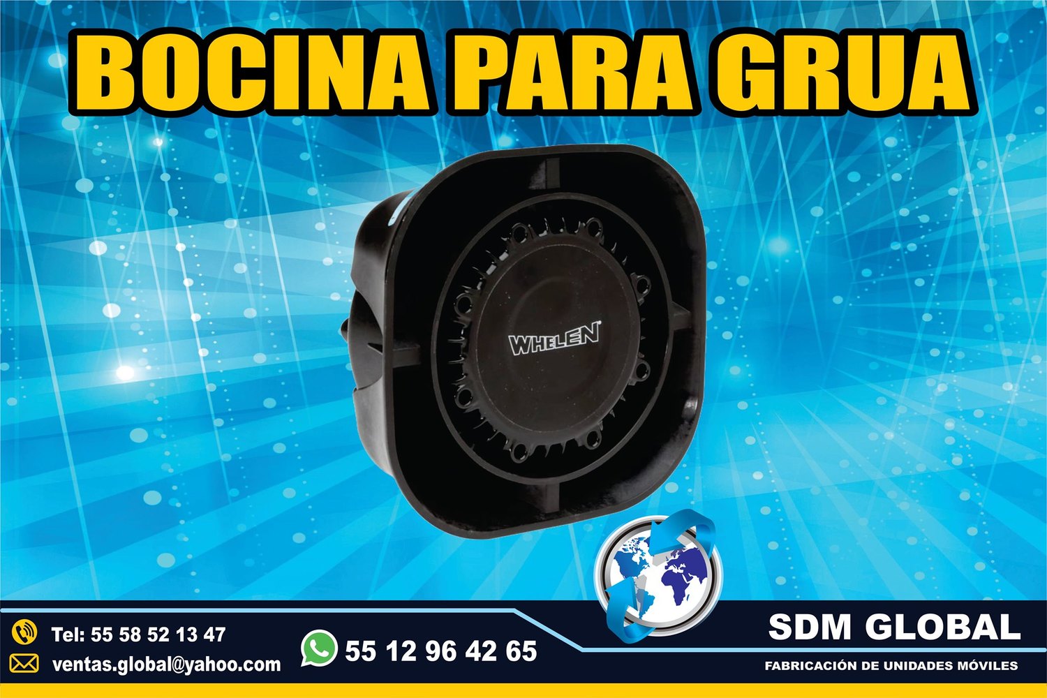 Venta de Bocina y equipo para Gruas de Plataforma Arrastre Salvamento Marca WHELEN <br>